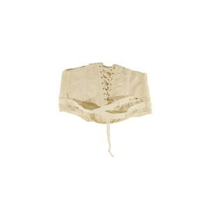 Vintage 60s Lace Up Corset Brocade Medical Fetish Shapewear B33 AW34 Ivory FLAWS